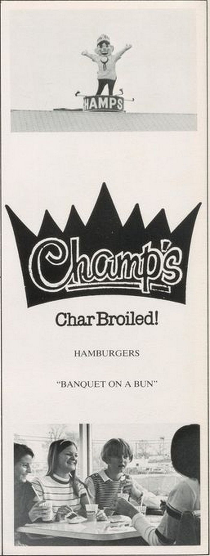 Champs Hamburgers - Vintage Yearbook Ad - 60S And 70S (newer photo)